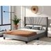Latitude Run® Marilee Queen Size Velvet Platform Bed Upholstered/Velvet in Gray | 46.9 H x 66.7 W x 84.4 D in | Wayfair