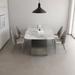 Orren Ellis Rahki Rectangular Dining Set Wood/Metal in Brown/Gray/White | 29.53 H x 31.5 W x 55.12 D in | Wayfair 7E8B0F3A68B44AC7AACF23EAA6C7CB66