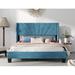 Latitude Run® Marilee Queen Size Velvet Platform Bed Upholstered/Velvet in Blue | 46.9 H x 66.7 W x 84.4 D in | Wayfair