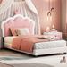 House of Hampton® Jelica Upholstered Platform Bed Upholstered in Pink | 44.09 H x 46.59 W x 80.09 D in | Wayfair 17CD8DC6CB514DA8B2F2EE935E1EE9A8