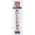 Trinx 51" Wood Patriotic July 4Th Welcome Porch Sign Wood in Blue/Brown/Red | 51 H x 14 W x 1 D in | Wayfair 134FCF361D504D63AAC00AEF663A2E4A
