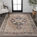 Blue 91 x 63 x 0.25 in Area Rug - Bungalow Rose Sarok Ornate Medallion Machine-Washable Beige/Area Rug Polyester | 91 H x 63 W x 0.25 D in | Wayfair