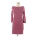 H&M Casual Dress - Sheath: Burgundy Stripes Dresses - Women's Size Medium