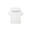 TOM TAILOR Herren Plus - T-Shirt mit Logo Print, weiß, Logo Print, Gr. 3XL