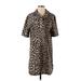 H&M Casual Dress: Brown Leopard Print Dresses - Women's Size X-Small