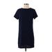 Lulus Casual Dress - Shift Crew Neck Short sleeves: Blue Print Dresses - Women's Size X-Small