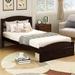 Twin Size Beautiful and Classic Design Platform Bed Frame with Storage Drawer and Wood Slat Support No Box Spring Needed