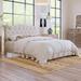 Queen Size Upholstered Platform Bed with Saddle Curved Headboard