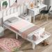 Twin Size Stylish And Minimalistic Design Bed with Bed-end Bench,Book Storage Groove, High-Quality Pine Wood