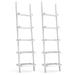 5-Tier Multifunctional Modern Wood Plant Flower Book Display Shelf, Home Office Storage Rack Leaning Ladder Wall Shelf