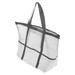 Mesh Shower Tote Beach Bag Large Beach Bags With Pockets Foldable Lightweight Picnic Tote Travel Bags Organizer For Summer Beach Pool White
