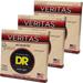 DR Veritas Coated Core Technology Acoustic Guitar Strings Extra Light 10-48 3-Pack