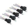 NUOLUX 5 Pcs Automotive Relay 12V 5pin 40A Car Relay with Terminal Auto Relay With Relay Socket Black