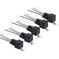 HOMEMAXS 5 Pcs Automotive Relay 12V 5pin 40A Car Relay with Terminal Auto Relay With Relay Socket Black