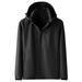 iOPQO Men s Autumn And Winter Solid Color Windproof And Rainproof Hooded Coat Breathable Outdoor Jacket Jackets for Men Rain Jacket Men Coats for Men Winter Jackets for Men Black 4XL