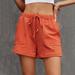 Munlar Athletic Women s Shorts Drawstring Orange Casual Shorts Shorts Summer Yoag Golf Gym Plus Size Shorts with Pockets