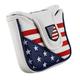 For new square mallet putter cover golf club head cover american flag pattern