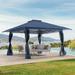 OC Orange-Casual 13â€™x13â€™Pop Up Gazebo Outdoor Gazebo Tent with W/ Netting Walls Double Vented Roof Canopy Navy Blue