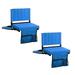 Amazingforless Stadium Seat for Bleachers with Padded Cushion Foldable Stadium Chairs with Strap and Cup Holder -Blue