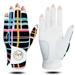 Golf Gloves Women Left Hand Right Leather with Ball MarkerNail Finger Colors 1 Pair Womens Ladies Fashion All Weather Grip Fit Size S M L XL