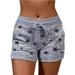 Munlar Drawstring Womens Shorts Gray with Pockets Athletic Star Casual Shorts for Women