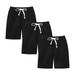 Xmarks 3 Pack Toddler Boys Casual Knit Shorts 2-5 T Little Boys Elastic Drawstring Waistband Summer Casual Short Pants Solid Color Pull-On Soft Shorts Loose Fit Athletic Football Shorts with Pockets