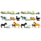 2 Sets Small Simulation Farm Model Toys Cognitive Animal Model Toys Desktop Models