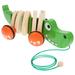 Wooden Toy Car Childrens Toys Wooden Pulling Car Pull String Toys Walking Toy Animal Pulling Car Toy Child Toddler