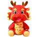 SDJMa 2024 Chinese New Year Dragon Plush Stuffed Animal - Decorations for Year of The Dragon and Lunar New Year Soft Red Dragon 2024 Mascot Zodiac Toys(7.9 Inches)