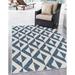 Rugs.com Jill Zarin Outdoor Collection Rug â€“ 4 x 6 Blue Flatweave Rug Perfect For Entryways Kitchens Breakfast Nooks Accent Pieces