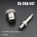 Cogfs SCBA Firefighting SS-CGA 347 Kit 1/4 inch MNPT Hand Tight Nut And 3 inch Nipple