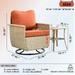 OVIOS 3-piece Pet-Friendly Patio Furniture Swivel Chairs Wicker Set Red/Orange