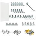 24 In. W x 48 In. H x 1/4 In. D White Heavy-Duty HDF Round Hole Pegboards with 36 pc. Locking Hook Assortment