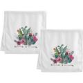 GZHJMY Floral Succulent Cactus Hand Towels Set of 2 Bath Towels Absorbent Soft 100% Combed Ring Spun Cotton Bathroom Towel Kitchen Dishwashing Towels Hotel Spa Towels 16 x 30 inches