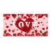 PATLOLLAV 71x35 Inch Happy Valentine s Day Flag Large Thick Valentine s Day Garden Flag for Outdoor Valentine Decorations Love Heart Garden Flag Burlap Valentine s Party Supplies