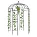 207*207*270cm Courtyard Wrought Iron Gazebo Iron Arch Black