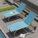 Crestlive Products Crestlive Outdoor Adjustable Chaise Lounge Chairs w/Wheels - See the Picture Blue Set of 2