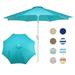 Aoodor 9FT Outdoor Patio Market Umbrella Aluminum Frame with Push Button Tilt Crank and 11 Steel Ribs UV Protection for Garden Deck Backyard and Pool-Light Blue