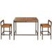 3 Pieces Patio Rattan Wicker Bar Dining Furniture Set