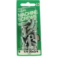 Hillman 1/4- 20x3/4 Round Head Machine Screws with Nuts - 9 Pack