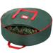 JikoIiving Christmas Wreath Storage Container Waterproof Wreath Box - Dual Zippers Durable Handles & Card Slot - Holiday and Seasonal Wreath Storage Boxes