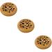 Set of 3 Round Bamboo Aroma Diffuser Ornament Decor Creative Adornment Censer Incense Burner Plate Coil Incense Burner