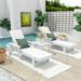 WestinTrends 2pcs of Shoreside Poly Reclining Chaise Lounges with Side Table for Outdoor Patio Garden White