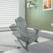 Reclining Outdoor Rocking Adirondack Chair - Walnut Grey Solid Wood Comfort Design with Wide Seat and Armrest Versatile for Patio Deck or Garden Use