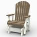 Wildridge Heritage Single Glider Weathered Wood and White Outdoor Weather Resistant Poly Patio Furniture