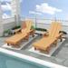 WestinTrends Shoreside Poly Reclining Chaise Lounge for Outdoor Patio Garden (Set of 2pcs) Teak