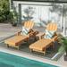 WestinTrends Adirondack Poly Reclining Chaise Lounge With Arms & Wheels (Set Of 2) Teak