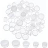 100Pcs Plastic Salt and Pepper Shaker Stoppers 7/16 to 3/4 Inch Wine Bottle Stoppers Replacement Plug Bottle Shaker Caps Reusable Clear Round End Caps for Bottles Pipes Flower Pot