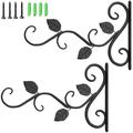 2Pcs Hanging Plant Bracket 12in Metal Wrought Iron Planter Hooks Wall Mounted Decorative Hanger Hook for Hanging Indoor Outdoor Planter Flower Pot Bird Feeder Wind Chime Lanterns gticphyj