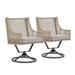 JOIVI Patio Chairs Set of 2 360 Degrees Swivel Outdoor Chairs with High Back and Deep Seating for Outside Deck Porch Garden Balcony (Beige Rattan Rope / Light Gray Cushion)